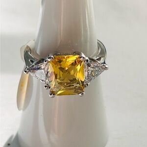 Bomb Party Radiant Yellow and Silver Women's Ring Size 7
